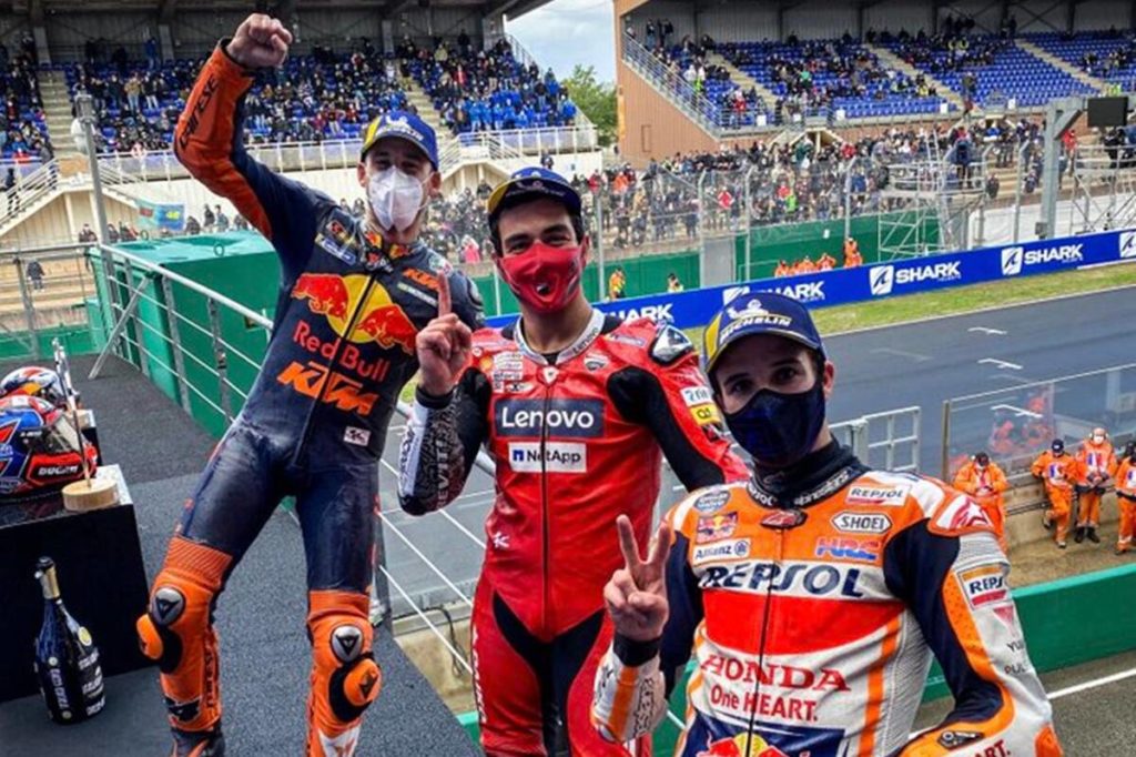 French MotoGP: Petrucci wins as Marquez comes second in a wet race as title rivals struggle