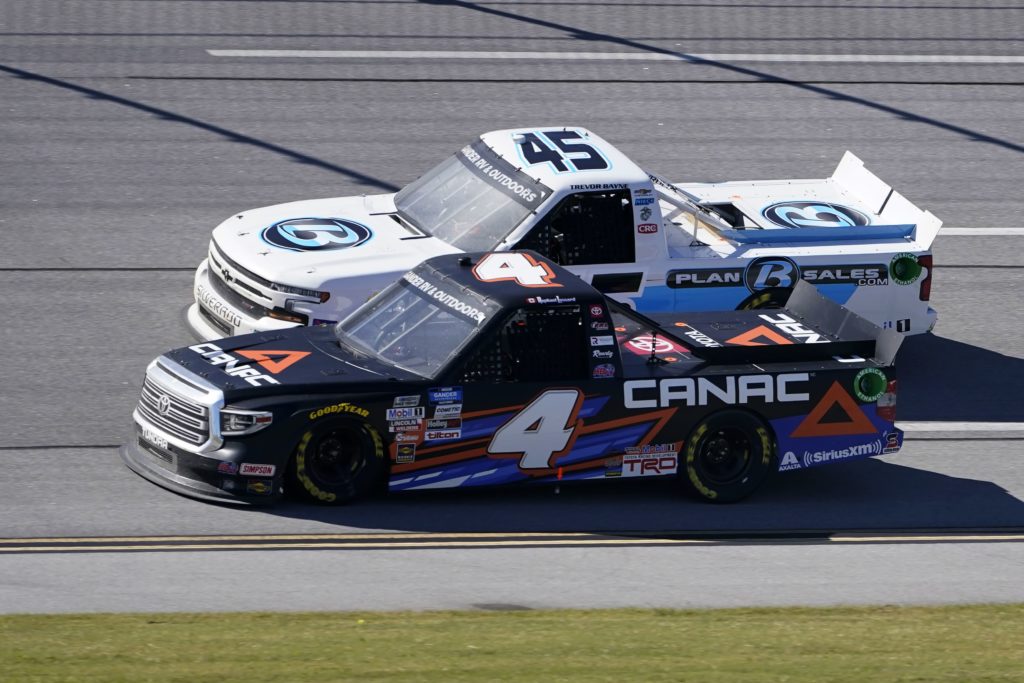 Raphael Lessard emerges top in a wild truck race at Talladega