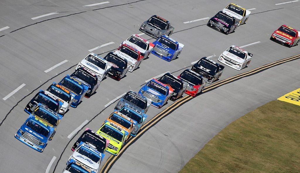 Raphael Lessard emerges top in a wild truck race at Talladega