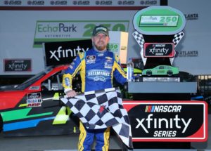 Justin Allgaier wins Xfinity EchoPark 250 as Gragson and Hemric fight