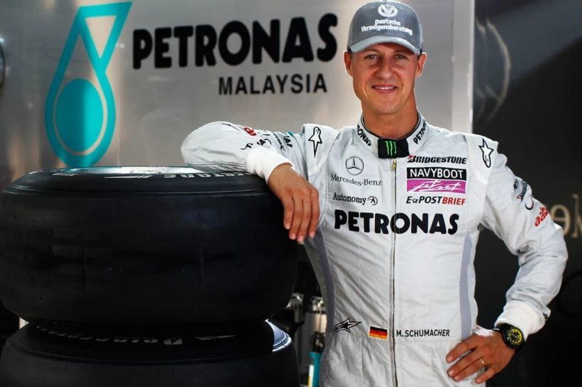 Michael Schumacher driven in a Mercedes as part of ongoing recovery