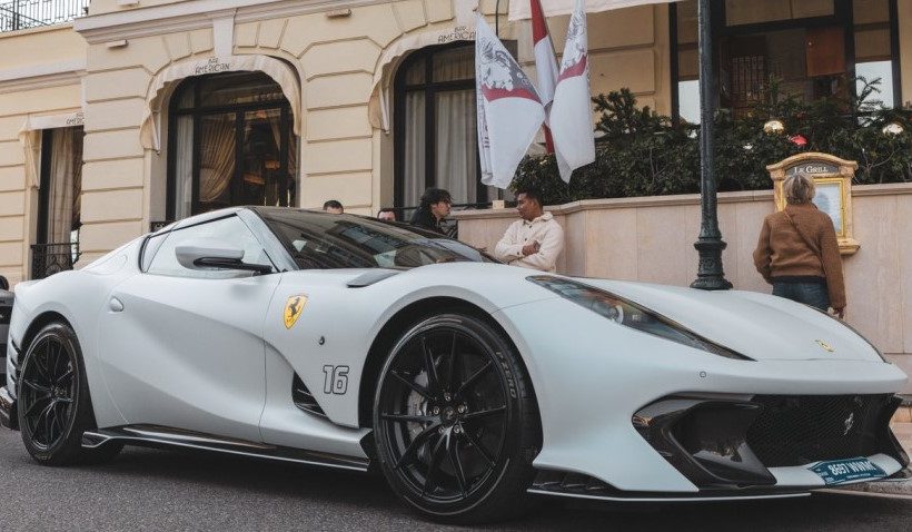 Charles Leclerc spotted in his new Ferrari 812 Competizione Aperta