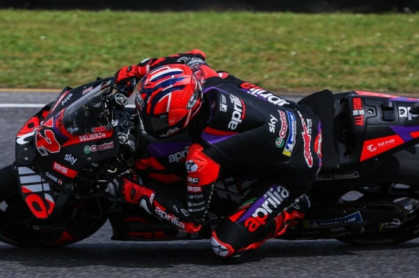 Maverick Vinales tops second practice, breaking Sachsenring lap record