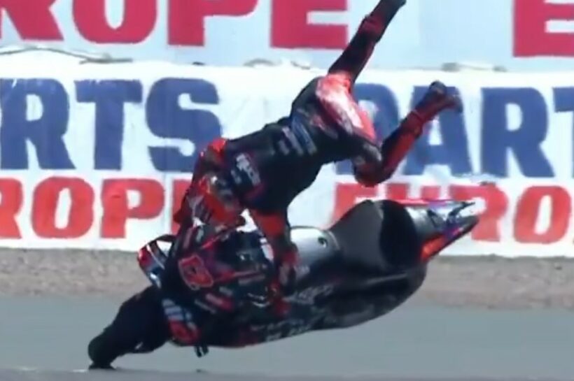 Watch Maverick Vinales' scary crash at Sachsenring