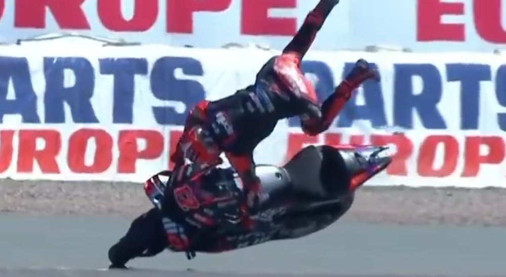 Watch Maverick Vinales' scary crash at Sachsenring