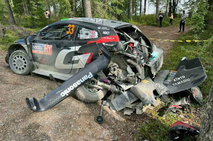 Kalle Rovanpera and Elfyn Evans crash out of 2024 Rally Finland