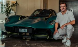 Fernando Alonso receives his bespoke Aston Martin Valkyrie Hypercar