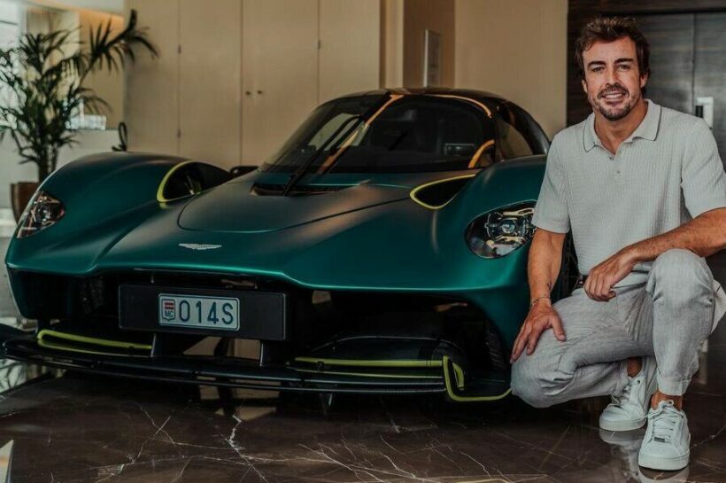 Fernando Alonso receives his bespoke Aston Martin Valkyrie Hypercar