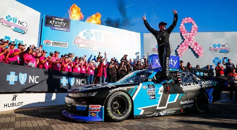 Sam Mayer lands Xfinity Series playoffs win at Charlotte Roval, van Gisbergen eliminated