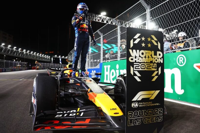 Max Verstappen takes 4th consecutive F1 title as Russell leads Mercedes 1-2 at the 2024 Las Vegas Grand Prix