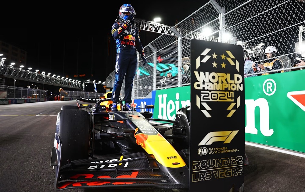 Max Verstappen takes 4th consecutive F1 title as Russell leads Mercedes 1-2 at the 2024 Las Vegas Grand Prix