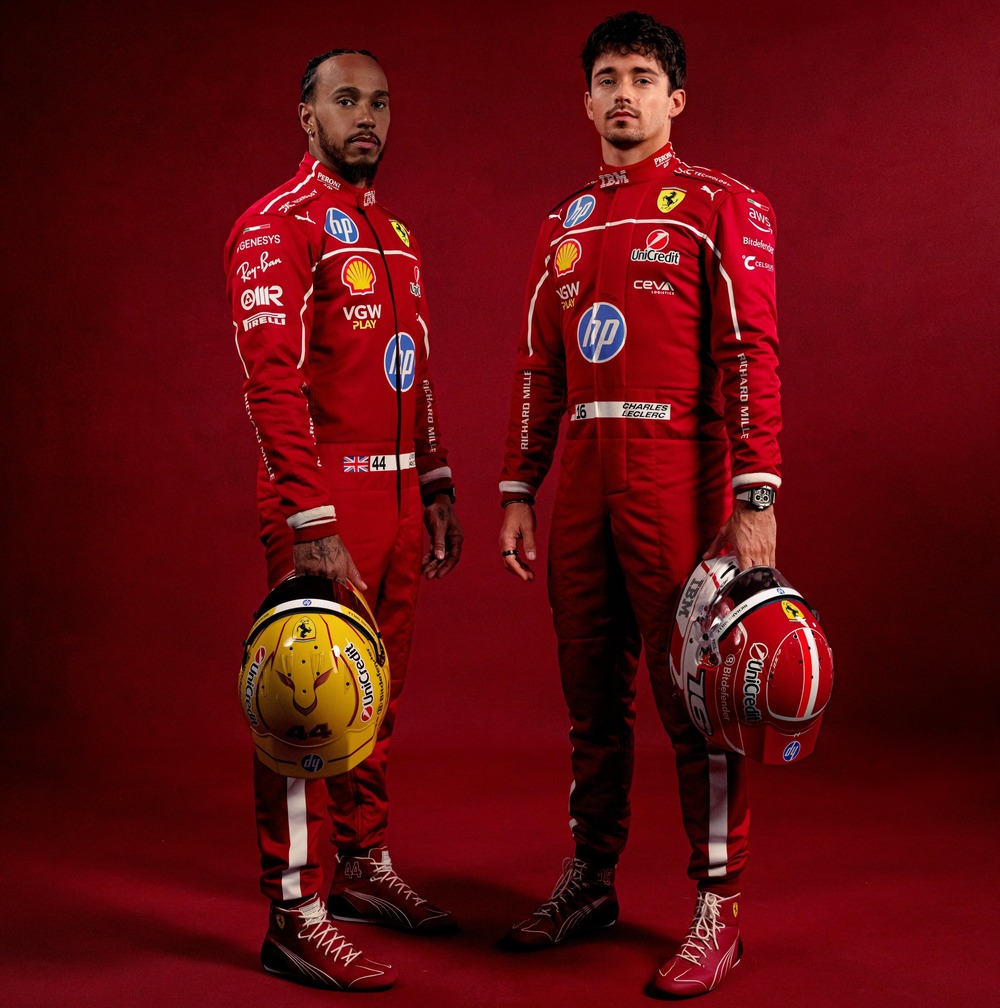 Ferrari's 2025 race suits,Hamilton and Leclerc,2025 F1