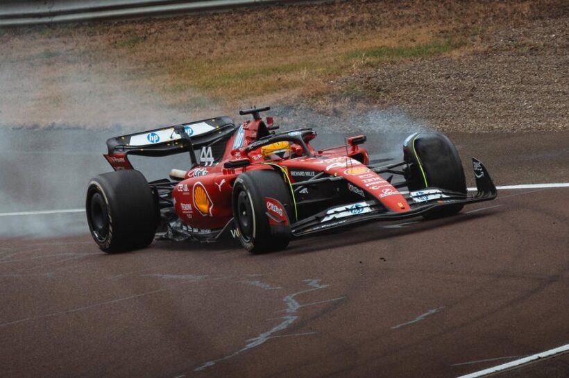 Hamilton's Ferrari testing crash