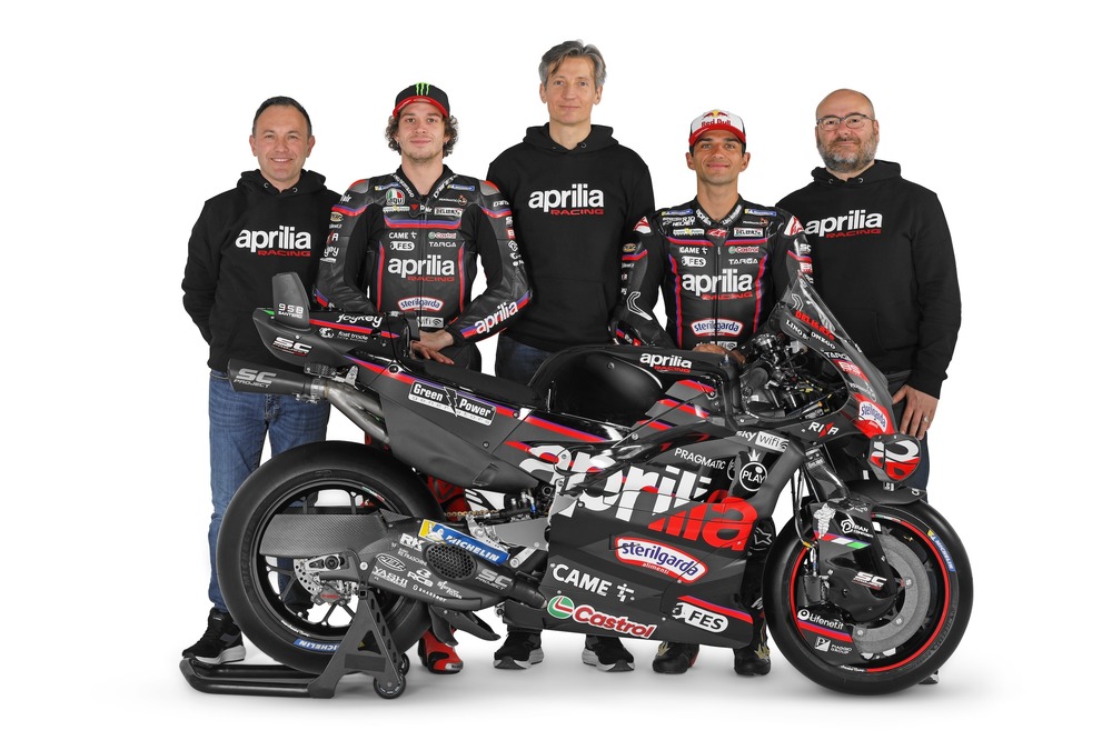 Massimo Rivola, Marco Bezzecchi, Jorge Martin and Fabio Sterlacchini